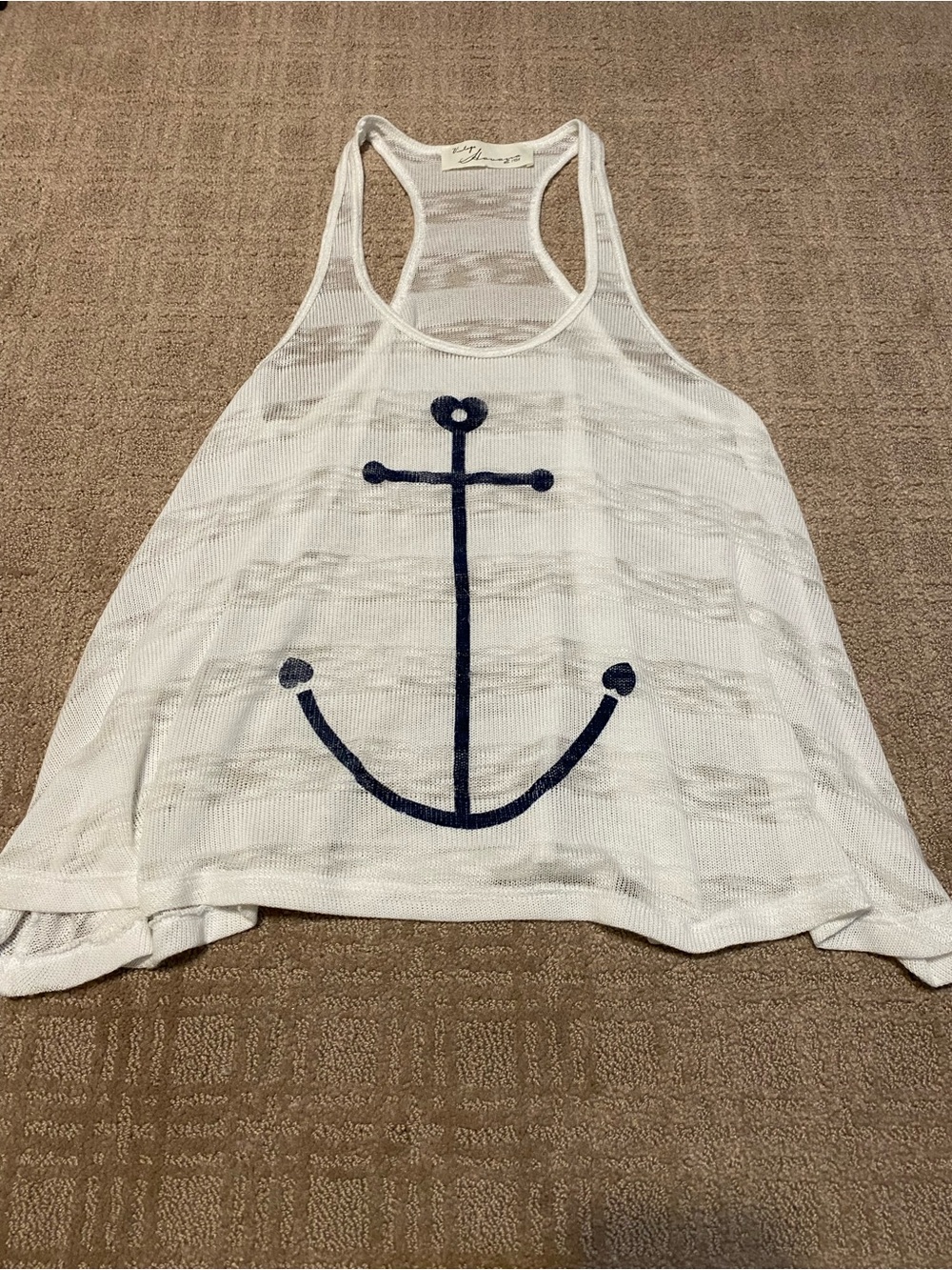 {Vintage Havana} Flowy Tank With Anchor Graphic ~ Size Large